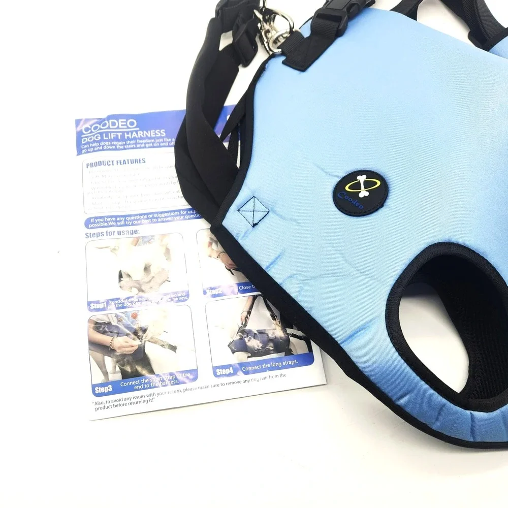 Coodeo Pet Support‎ Harness Small Blue Lift Sling for Weak or Disabled Dogs